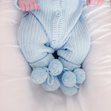 Knitted Baby Booties Baby Blue