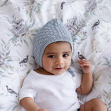 Baby Bonnet - Heirloom Cotton Knit Misty Blue SALE