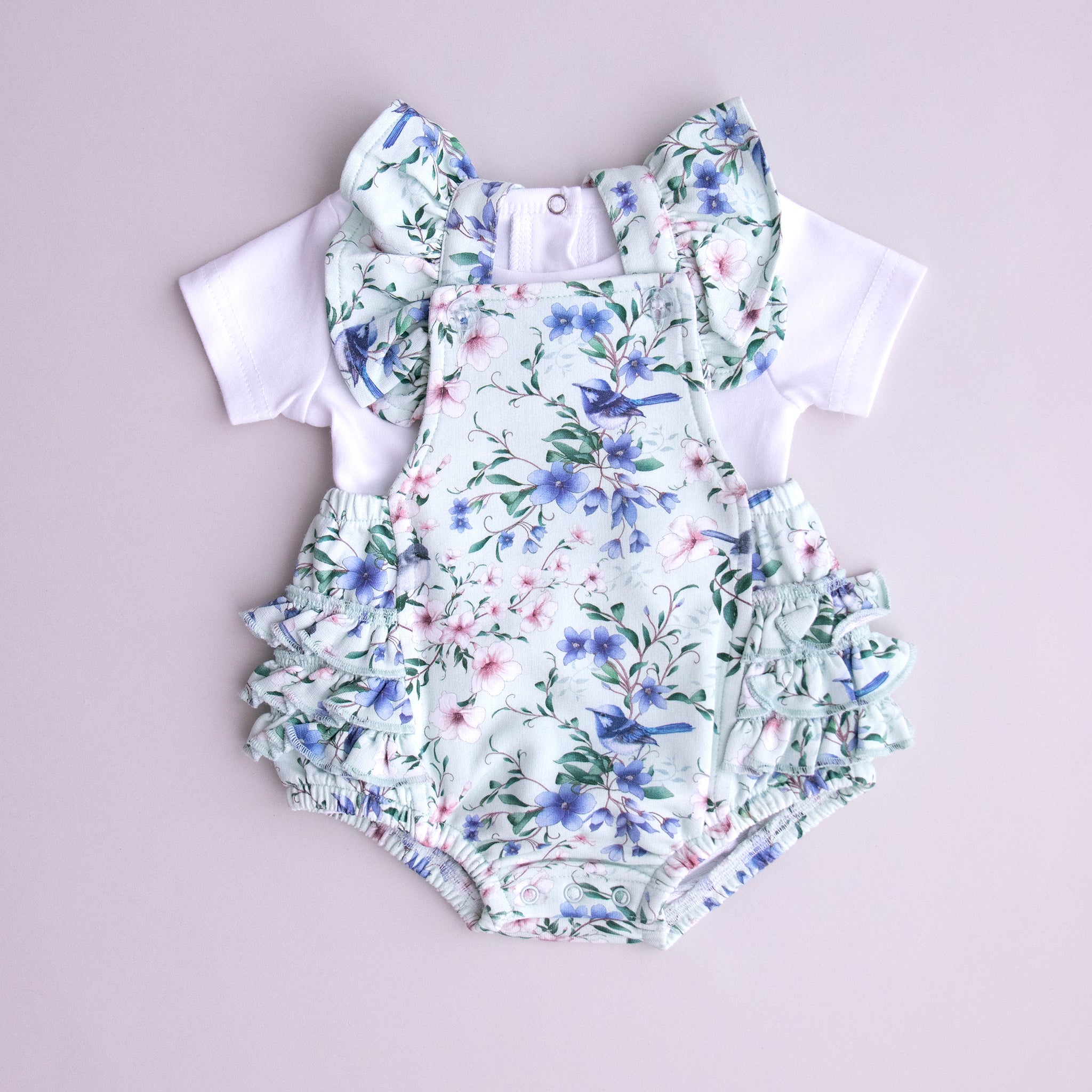White T-shirt matched with playsuit
