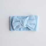 Jacquard Knit Bow - Baby Blue