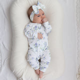 hibiscus-posie-frilly-onesie with matching bow