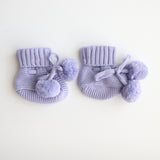 Pom Pom Booties - Lavender