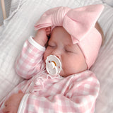 pretty pink flat knit bow