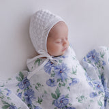 Baby Bonnet - Heirloom Cotton Knit Warm White