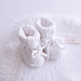 White Hand Knitted Baby Booties SALE