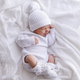 White Hand Knitted Baby Booties SALE