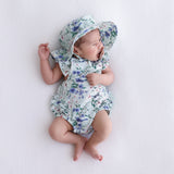 mint fairy wren playsuit & matching sun hat