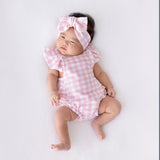 Pretty Pink Gingham Baby Bow