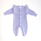 Baby Knitted Romper – Frilly Lavender