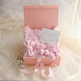 Baby Gift Set – Pink Frill Romper, Booties & Bow