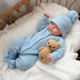 Baby Knitted Romper – Baby Blue
