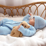 Baby Knitted Romper – Baby Blue