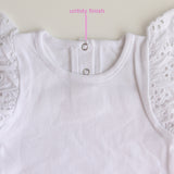 Clearance - Butterfly White Frilly T-Shirt