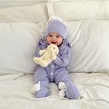 Cute Pom Pom Booties - Lavender