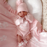 Frilly Pretty Pink Baby Blanket – 100 x 100cm Cotton Knit