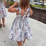 Girls Cotton Dress (2–5 Years) – Blue Fairy Wren | Bubble Hem