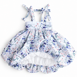 Girls Cotton Dress (2–5 Years) – Blue Fairy Wren | Bubble Hem