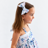 Girls Cotton Dress (2–5 Years) – Blue Fairy Wren | Bubble Hem