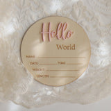 Hello World Baby Birth Announcement Disc - Pink