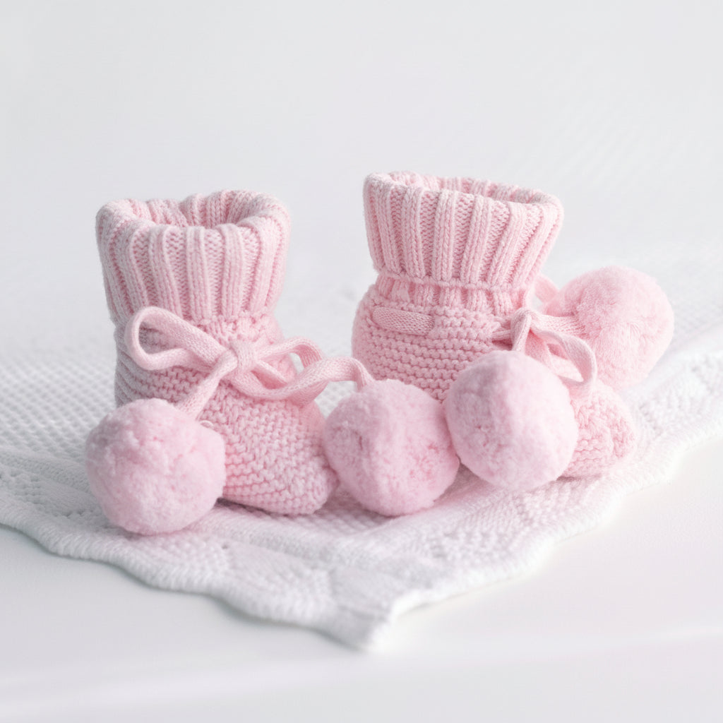 pretty-pink-knitted-booties