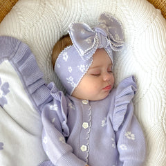 Lavender Posy Jacquard Knit Bow Headband – Baby & Toddler by Thea With Love