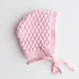 Baby Bonnet - Heirloom Cotton Knit Pretty Pink