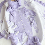 Lavender Posy jacquard knitted baby romper – photo 3