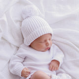 Knitted Baby Beanie - Warm White