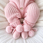 Pretty Pink knitted baby booties by Thea With Love