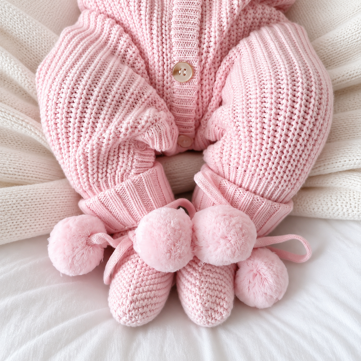 Pretty Pink knitted baby booties by Thea With Love