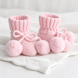 Pretty Pink knitted baby booties – photo 2