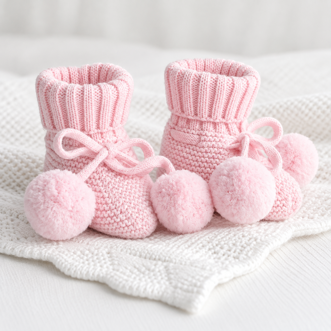 Pretty Pink knitted baby booties – photo 2