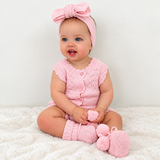 Pretty Pink knitted baby booties – photo 4