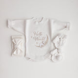 Koala Hello World Bundle With Bow - SAVE 10% includes romper, booties and knitted bow