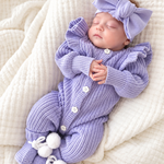 Baby Knitted Romper – Frilly Lavender – photo 3