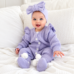 Baby Knitted Romper – Frilly Lavender – photo 2
