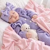 Baby Knitted Romper – Frilly Lavender – photo 5