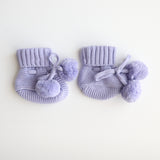 Pom Pom Booties - Lavender