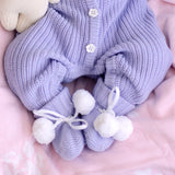 Cute Pom Pom Booties - Lavender
