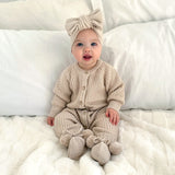 Knitted Baby Booties Milky Coffee