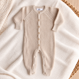 Milky Coffee Knit Romper | 6–12 Months