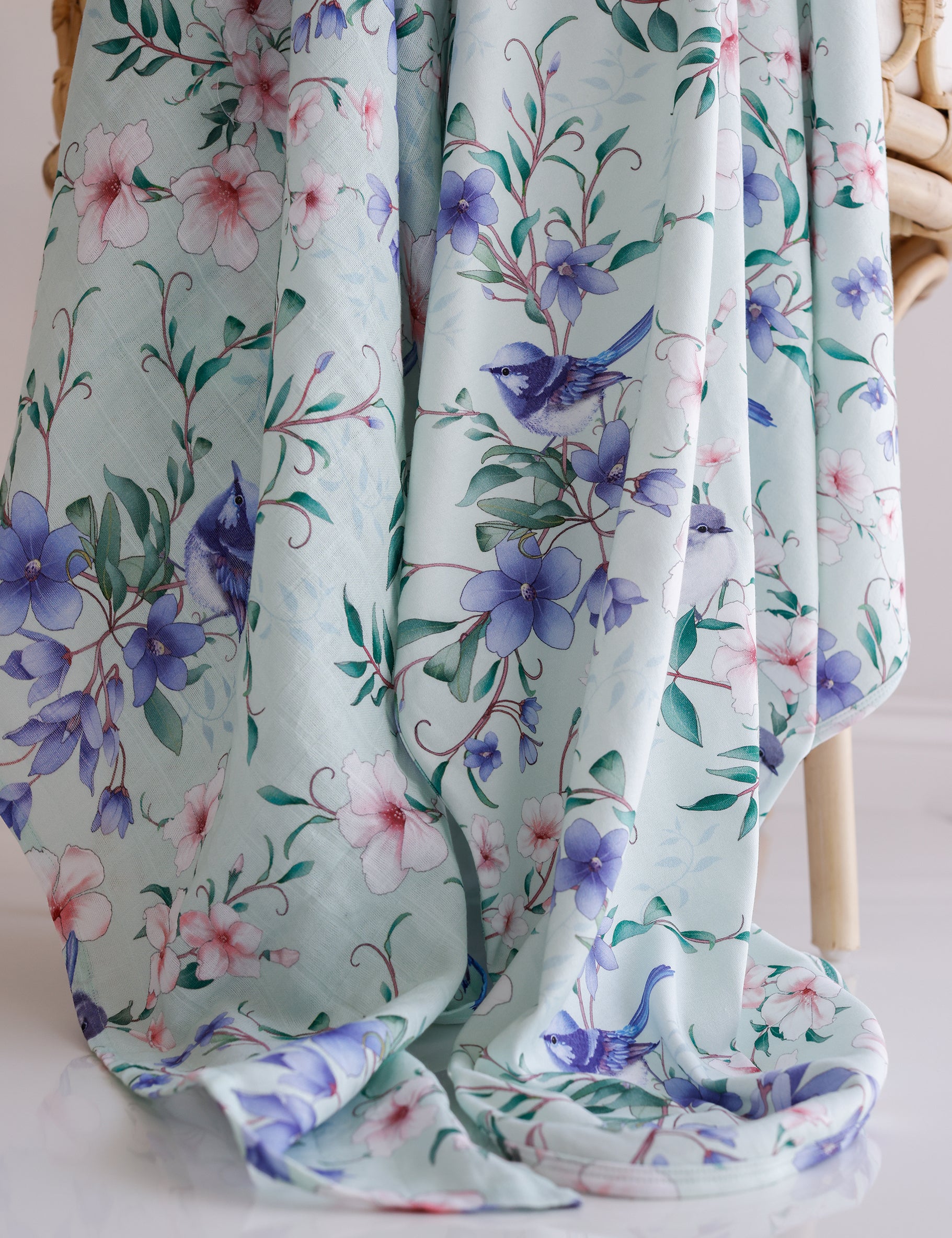 Mint Fairy Wren Muslin Swaddle – photo 2