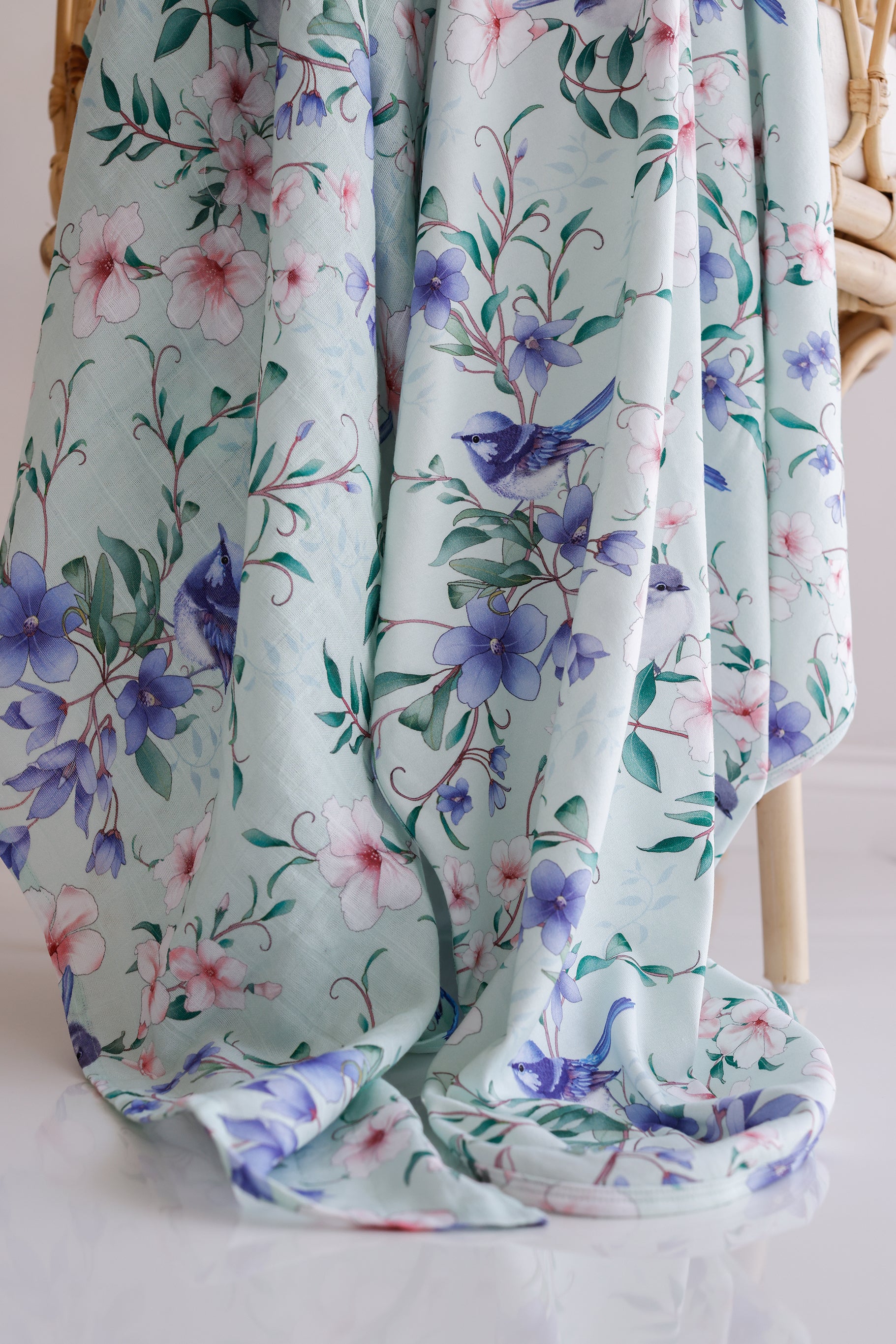Mint Fairy Wren Muslin Swaddle – photo 2