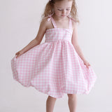Pink Gingham Bubble Hem Party Dress - Coming Early December