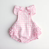 Playsuit - Pretty Pink Gingham Ruffle Playsuit