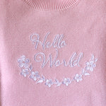 close up view of the embroidery