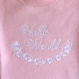close up view of the embroidery