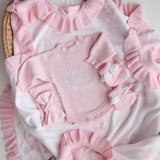 Pretty Pink Hello World Bundle With Cute Frilly Booties & Bow