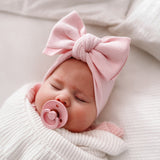 Pretty Pink Knit Bow Headband – Baby and Toddler