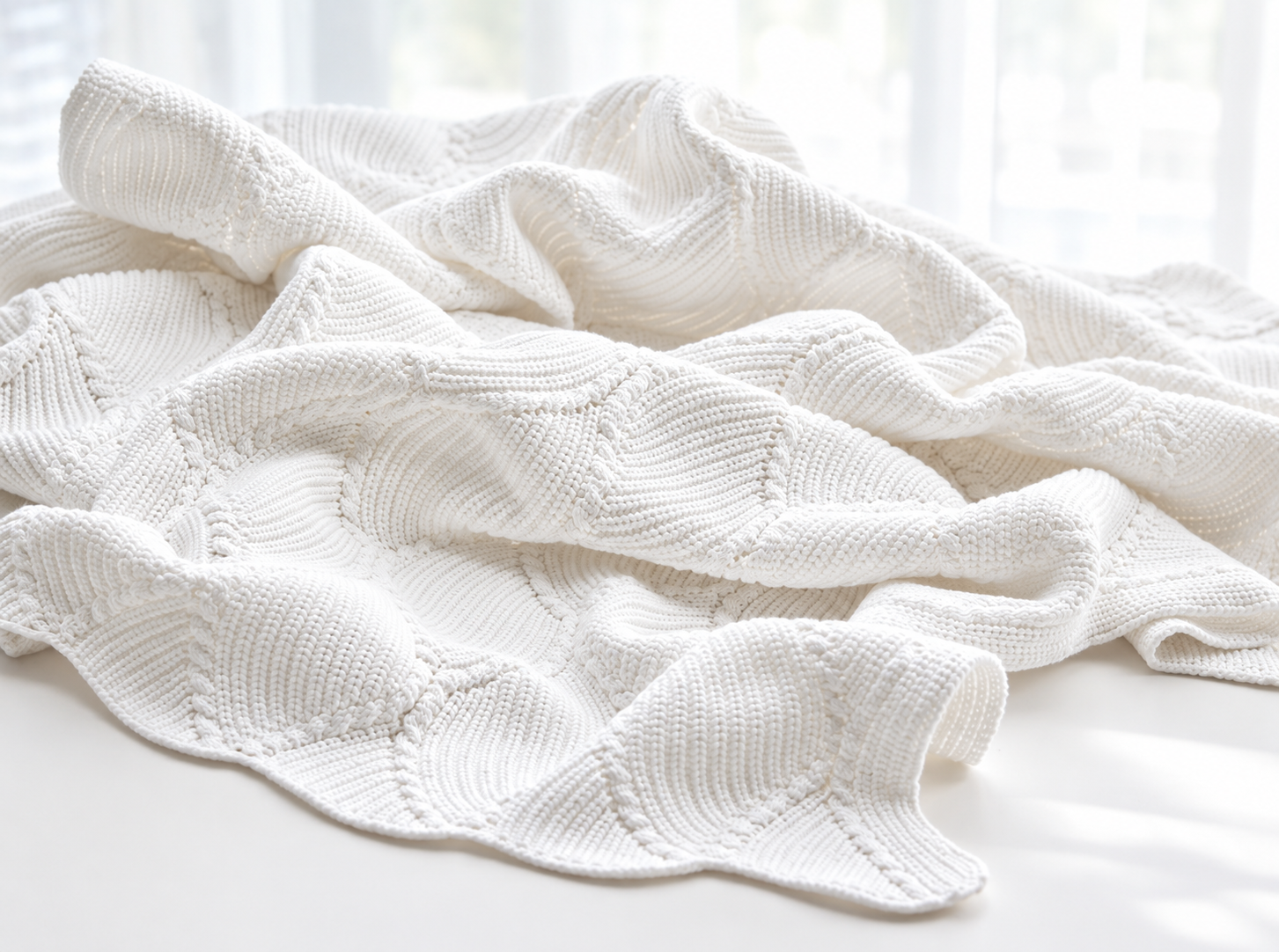 Snow cotton knit baby blanket – photo 3